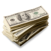 Large Stack of 100 Dollar Bills As ALump Sum illustration