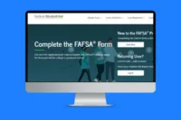Computer Monitor showing the FAFSA homepage